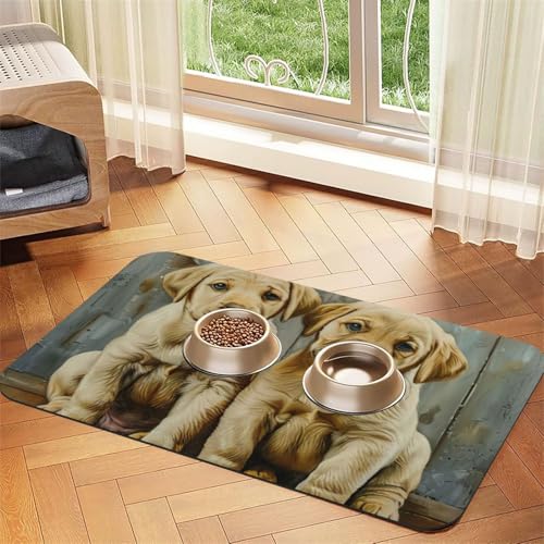 Welpen Hund Druck Haustier Futtermatte Hundematte für Futter und Wassernapf Hunde Wasserspender Matte Hunde Zubehör Welpen Hund Druck Haustier Futtermatte Hundematte für Futter und Wassernapf Hunde Wasserspender Matte Hunde Zubehör von DUWAA