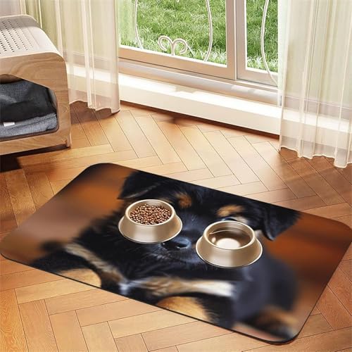 Welpen Hund Druck Haustier Futtermatte Hundematte für Futter und Wassernapf Hunde Wasserspender Matte Hunde Zubehör Welpen Hund Druck Haustier Futtermatte Hundematte für Futter und Wassernapf Hunde Wasserspender Matte Hunde Zubehör von DUWAA