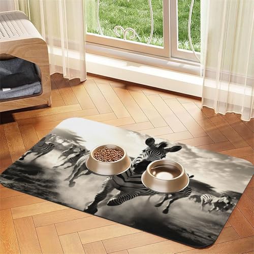 Zebra2 Print Pet Feeding Mat Dog Mat for Food and Water Bowl Dogs Water Dispenser Mat Dogs Accessories Zebra2 Print Pet Feeding Mat Dog Mat for Food and Water Bowl Dogs Water Dispenser Mat Dogs Accessories von DUWAA