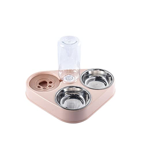 Futternapf Katze 3in1 Automatische PET-Katzenschüssel mit Trinkbrunnen Wasseraufbewahrungstierhundkatze-Lebensmittelschüssel tragbarer robuster Edelstahl 3 Schüsseln Geneigter futternapf Katze (Size von DUnLap