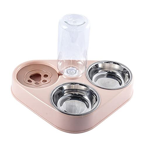 Futternapf Katze 500 ml Hundeschüssel Katze Fütterungsschale mit Hund Wasserflasche Automatische Trinkzeit Pet Bowl Katze Food Bowl Pet Edelstahl Doppel 3 Schüsseln Geneigter futternapf Katze (Size : von DUnLap