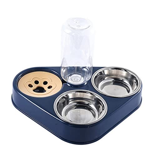 Futternapf Katze 500 ml Hundeschüssel Katze Fütterungsschale mit Hund Wasserflasche Automatische Trinkzeit Pet Bowl Katze Food Bowl Pet Edelstahl Doppel 3 Schüsseln Geneigter futternapf Katze (Size : von DUnLap