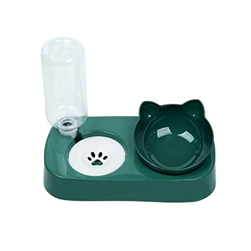 Futternapf Katze Automatische Wasserspenderschale Pet Katze Hund Nackenschutz Anti Umkömmling Haustiere Katze Hund Trinkschale Pet Produkt Geneigter futternapf Katze (Size : Green) von DUnLap