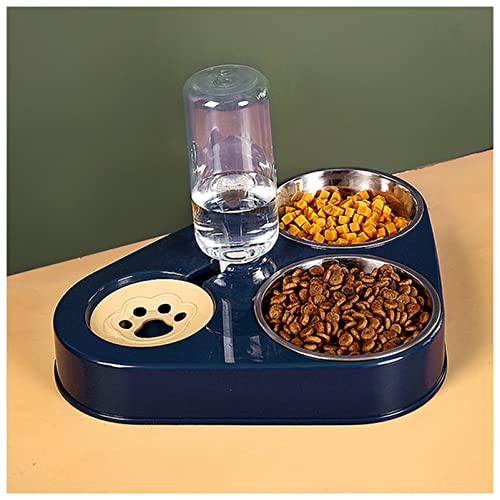 Futternapf Katze Haustierkatze-Schüssel Automatischer Hundeförderer 50 0ml Hund Wasserflasche Katze Food Bowl Pet Edelstahl Doppelschale 3 Schüsseln Katze Zubehör Geneigter futternapf Katze (Color : von DUnLap