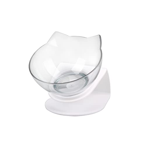 Futternapf Katze Katze Double Bowl Kätzchen Schüssel Hundeschüssel Transparent Material rutschfeste Lebensmittelschüssel mit Schutzhaut Zervix Rücken Katze Zubehör Geneigter futternapf Katze (Size : von DUnLap