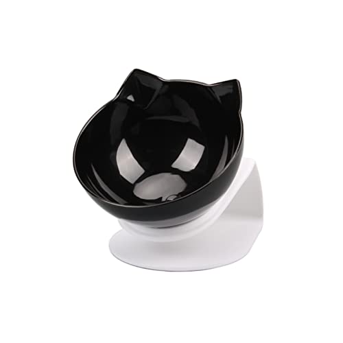 Futternapf Katze Katze Double Bowl Kätzchen Schüssel Hundeschüssel Transparent Material rutschfeste Lebensmittelschüssel mit Schutzhaut Zervix Transparente Katzenbedarf Geneigter futternapf Katze (SI von DUnLap