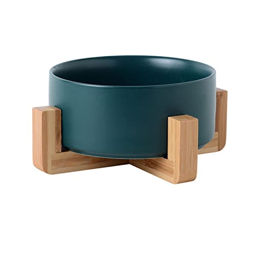 Futternapf Katze Keramik Haustierschüssel Katze Welpen Fütterung liefert Doppel Pet Bowls Hundefutter Wasserzufuhr Hund Zubehör Durable Mehrfarbige Option Geneigter futternapf Katze (Color : Green up von DUnLap