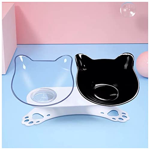 Futternapf Katze rutschfeste Cat Bowls doppelte Haustierschüsseln mit angehobenem Stand Tiernahrung und Wasserschalen for Katzen Hunde Pet Products Cat Bowl Geneigter futternapf Katze (Color : Double von DUnLap