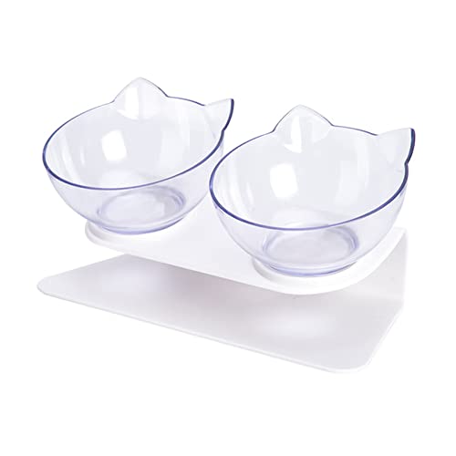 Futternapf Katze rutschfeste Cat Bowls doppelte Haustierschüsseln mit angehobenem Stand Tiernahrung und Wasserschalen for Katzen Hunde Pet Products Cat Bowl Geneigter futternapf Katze (Color : Double von DUnLap