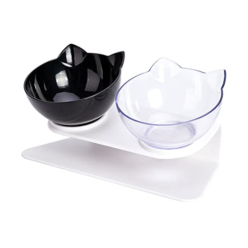 Futternapf Katze rutschfeste Cat Bowls doppelte Haustierschüsseln mit angehobenem Stand Tiernahrung und Wasserschalen for Katzen Hunde Pet Products Cat Bowl Geneigter futternapf Katze (Color : Black Futternapf Katze rutschfeste Cat Bowls doppelte Haustierschüsseln mit angehobenem Stand Tiernahrung und Wasserschalen for Katzen Hunde Pet Products Cat Bowl Geneigter futternapf Katze (Color : Black von DUnLap