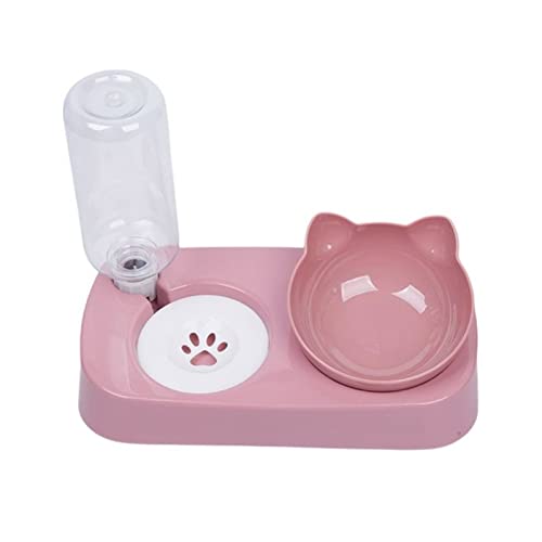 Futternapf katze Haustier Hund Katze Schüssel mit Wasserflasche Automatische Haustier Trinkschale Katze Lebensmittelschüssel Outdoor Portable Pet Welpen Fütterung Lieferungen Geneigter futternapf katz von DUnLap