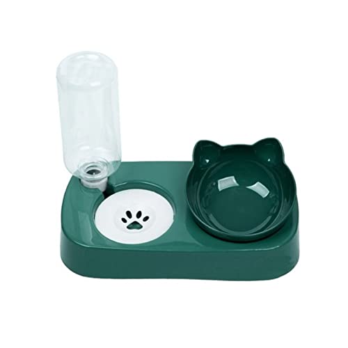 Futternapf katze Haustier Hund Katze Schüssel mit Wasserflasche Automatische Haustier Trinkschale Katze Lebensmittelschüssel Outdoor Portable Pet Welpen Fütterung Lieferungen Geneigter futternapf katz von DUnLap