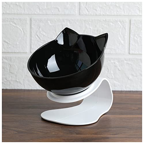 Futternapf katze Katze Double Bowl Cat Bowl Dog Bowl Transparente rutschfeste Lebensmittelschüssel mit erhöhtem Hundeförderer zum Schutz der Zervix-Wirbelsäule-Haustiervorräte Geneigter futternapf kat von DUnLap