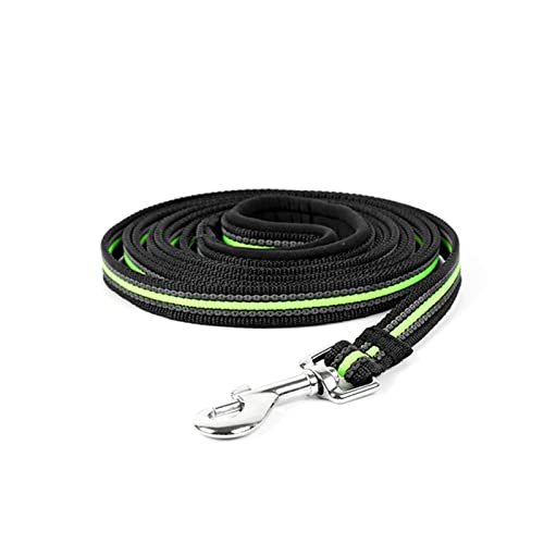 Seil Haustier 3m / 5m / 10m Haustierhundkette Leine Produkte Zubehör Nylon Anti-Skid Outdoor Training Haustier Blei Gürtel weiche gepolsterte Griff Hundeleine Haustierleine Mit (Color : Green-Black, von DUnLap