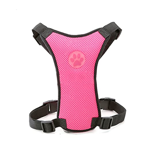 Seil Haustier 4 Farben Atmungsaktive Mesh Hundeleine Kabelbaum mit verstellbaren Riemen Brustgurten Hundegeschirr Haustier Auto Sicherheitssitzgürtel Automobil Haustierleine Mit (Color : Pink, Size von DUnLap