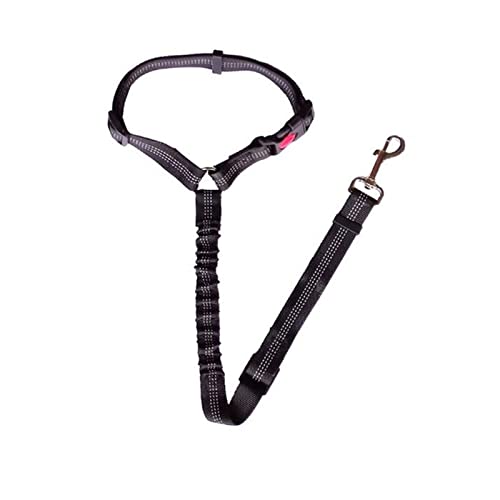 Seil Haustier Hundesitz Gürtel einstellbar Welpen Haustier Auto Seil Sicherheitsgurt Reflektierende elastische Bungee-Fahrzeug Hund Brust Blet-Kabelbaum Haustierleine Mit (Color : Black, Size : M) von DUnLap