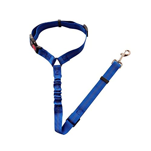 Seil Haustier Hundesitz Gürtel einstellbar Welpen Haustier Auto Seil Sicherheitsgurt Reflektierende elastische Bungee-Fahrzeug Hund Brust Blet-Kabelbaum Haustierleine Mit (Color : Blue, Size : M) von DUnLap