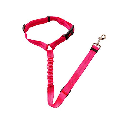 Seil Haustier Hundesitz Gürtel einstellbar Welpen Haustier Auto Seil Sicherheitsgurt Reflektierende elastische Bungee-Fahrzeug Hund Brust Blet-Kabelbaum Haustierleine Mit (Color : Rose, Size : M) von DUnLap