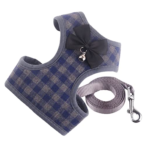 Seil Haustier Katzenbaum Kleine Hundegeschirr und Leine Mesh Gepolsterte Kein Pull-Welpe Haustiergurt Bowtie Plaid Smoking Weste Kabelbaum Leads for Katzen Haustierleine Mit (Color : Blue, Size : M Seil Haustier Katzenbaum Kleine Hundegeschirr und Leine Mesh Gepolsterte Kein Pull-Welpe Haustiergurt Bowtie Plaid Smoking Weste Kabelbaum Leads for Katzen Haustierleine Mit (Color : Blue, Size : M von DUnLap