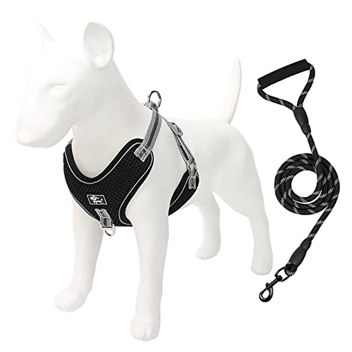 Sicherheitswesten Haustiergurt und Leine Set Hunde-weiche Mesh-Weste einstellbar Reflektierend for mittelgroße große Hunde Brustgurt Traktionsseil Pet-liefert Reflektierende Westen (Color : Black, S Sicherheitswesten Haustiergurt und Leine Set Hunde-weiche Mesh-Weste einstellbar Reflektierend for mittelgroße große Hunde Brustgurt Traktionsseil Pet-liefert Reflektierende Westen (Color : Black, S von DUnLap
