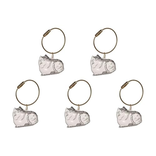 DVERFSWEV-GH Transparente Andenkenbox mit Katzenhaar, Gedenkkapsel for die Tierfellsammlung, dekorativer Schlüsselanhänger, Anhänger, Charm-Liebhaber(5Pcs C) von DVERFSWEV-GH
