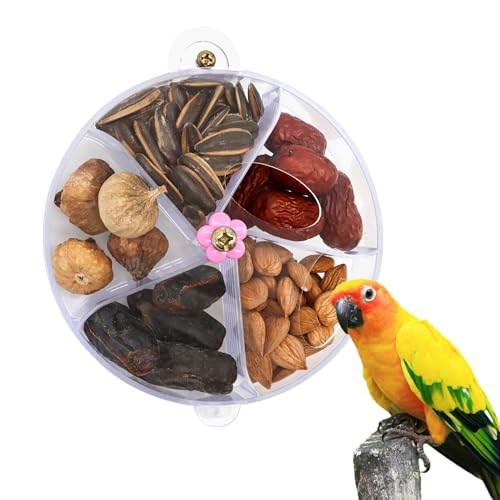DVHEY Clear Bird Kreatives Futtersuchsystem, Futterspender, rotierendes Acryl-Trainingsspielzeug für Papageien, Sittiche, Nymphensittiche, interaktives Vogelkäfig-Spielzeug, Futterstation von DVHEY