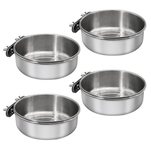 DVHEY Futterschale für Vögel, mittelgroß, mit Klemmhalter, Edelstahl, für Nymphensittiche, Sittiche, Aras, Finken, Lovebirds und Kleintiere, 4 Stück DVHEY Futterschale für Vögel, mittelgroß, mit Klemmhalter, Edelstahl, für Nymphensittiche, Sittiche, Aras, Finken, Lovebirds und Kleintiere, 4 Stück von DVHEY