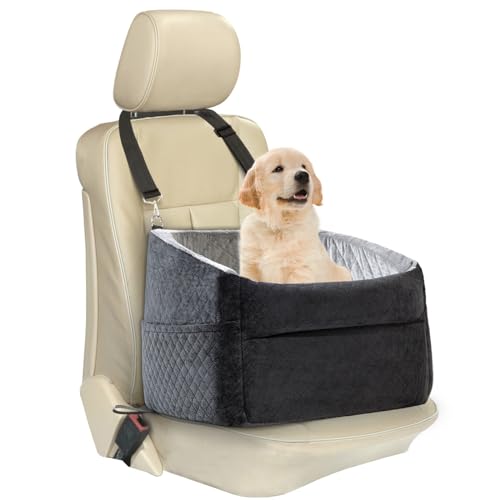 Auto-Hundebett – Memory Foam Welpen-Autositz mit Sicherheitsleine, waschbar, mittelgroße/kleine Hunde von DVIKB