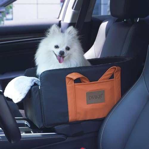 DVIKB Mittelkonsole Hundeautositz, kleiner Haustier-Autositz für Welpen und Katzen, mit Aufbewahrungstasche und Leine, Leder, wasserdicht, kleiner Hundesitz mit tragbarem Reise-Schultergurt DVIKB Mittelkonsole Hundeautositz, kleiner Haustier-Autositz für Welpen und Katzen, mit Aufbewahrungstasche und Leine, Leder, wasserdicht, kleiner Hundesitz mit tragbarem Reise-Schultergurt von DVIKB