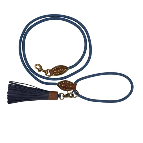 Dog with a Mission - Hundeleine S | Dunkelblaue Tauseilleine für kleine Hunde | Robuste Führleine mit stabiler Karabinerhaken - 155 cm x 1 cm | Polyester & Leder - Klassisch und stilvoll Dog with a Mission - Hundeleine S | Dunkelblaue Tauseilleine für kleine Hunde | Robuste Führleine mit stabiler Karabinerhaken - 155 cm x 1 cm | Polyester & Leder - Klassisch und stilvoll von Dog with a Mission