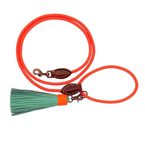 Dog with a Mission - Hundeleine S | Orange Tauseilleine für kleine Hunde | Robuste Führleine mit stabiler Karabinerhaken - 155 cm x 1 cm | Polyester & Leder - Leicht und lebendig Dog with a Mission - Hundeleine S | Orange Tauseilleine für kleine Hunde | Robuste Führleine mit stabiler Karabinerhaken - 155 cm x 1 cm | Polyester & Leder - Leicht und lebendig von Dog with a Mission