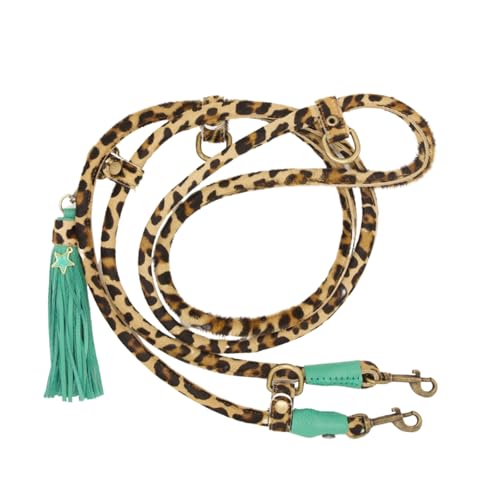 Dog with a Mission - Hundeleine S | Leine für Hunde mit Tierdruck | Robuste Führleine mit stabiler Karabinerhaken - 220 cm x 1 cm | Leder - Modisches und stilvolles Leopardenmuster von Dog with a Mission