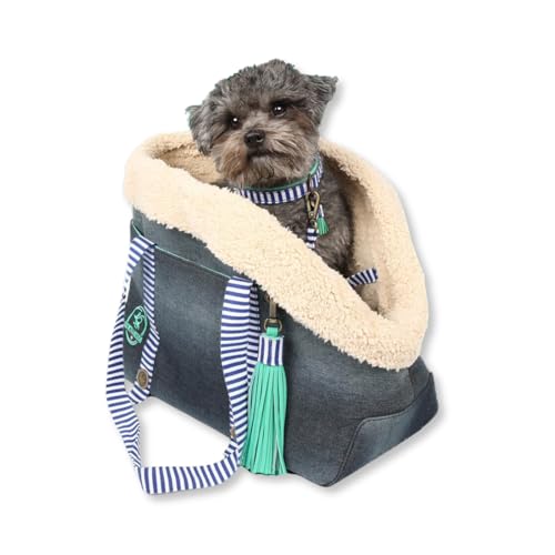 Dog with a Mission - Hundetragetasche | Hundetasche | Hundetragetasche | Tier-Tragetasche | Tasche | Mr Cruise - Blau - Weiß - Einheitsgröße - 33 x 41 x 21cm von Dog with a Mission