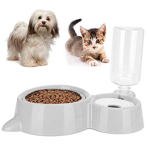 Automatischer Futterspender für Haustiere und Wasserspender mit großer Kapazität für Hunde, Futter- und Wassernäpfe für Katzen, gesunde Essgewohnheiten für Haustiere (Gray) von DWENGWUN