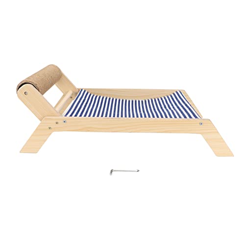 CAT Hammock Sturdy Wooden Frame Swing Chair for All Seasons PET Resting and Playing Place (Beach Sisal Roller Bed) von DWENGWUN