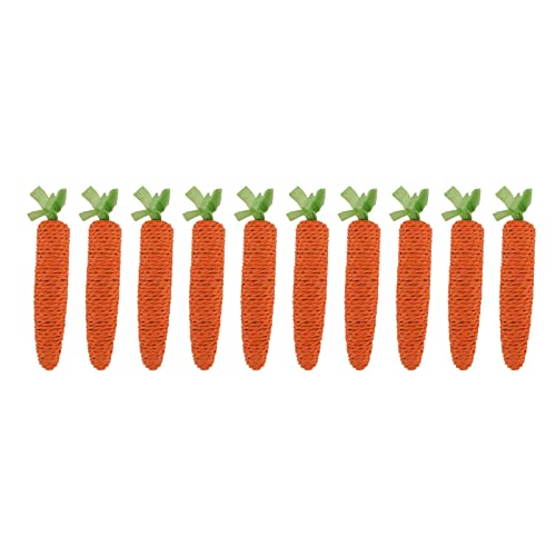 DWENGWUN 10 Stück Karotten-Katzenspielzeug | Niedliches, bissfestes Papierseil mit Katzenminze zum Krallenknirschen und Zähneputzen von DWENGWUN