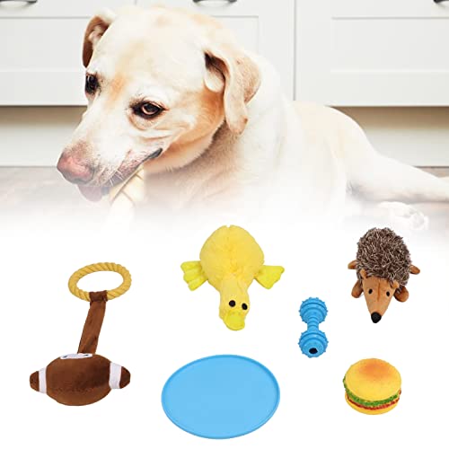 DWENGWUN 6-teiliges Kauspielzeug-Set für Hunde, bissfester Backenzahn-Plüsch und quietschendes interaktives Spielzeug, ideales Hundezubehör für Aggressive Kauer von DWENGWUN