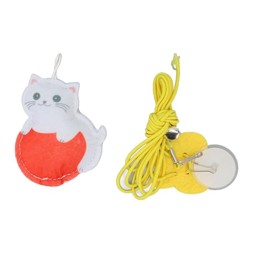 DWENGWUN Interaktives Katzenspielzeug, hängendes Katzenspielzeug aus Filz in Kätzchenform, zur Entspannung. für Wohnungskatzen von DWENGWUN