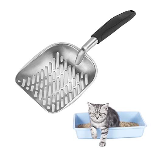 DWENGWUN Katzenstreuschaufel aus Aluminiumlegierung mit Griff, Haustier-Sandschaufel im Twill-Design für die einfache Reinigung von Katzentoiletten von DWENGWUN