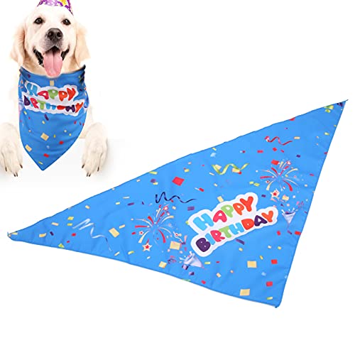 Dreieckige Bandanas aus Baumwolle mit Geburtstagsaufdruck für Hunde | Atmungsaktives und saugfähiges Accessoire für Hundegeburtstagsfeiern (Free Size) von DWENGWUN