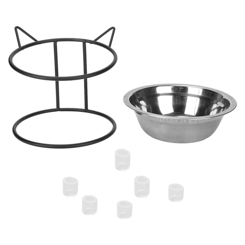 Erhöhte Futternäpfe für gesundes Essen, niedliches Katzenohren-Design, erhöhter Futternapf für Hunde und Katzen aus Edelstahl mit Ständer von DWENGWUN