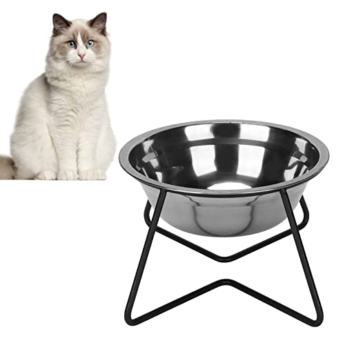 Erhöhtes Futternapf-Set für Katzen aus Edelstahl | Erhöhte Haustiernäpfe mit stabilem Metallständer für hygienisches Füttern | Geeignet für Katzen und kleine Hunde von DWENGWUN