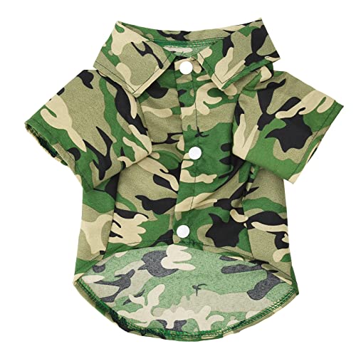 Stilvolle Camouflage-Sommerhemden für Hunde, atmungsaktive und Coole Haustierbekleidung, geeignet für kleine bis mittelgroße Hunde und Katzen (M) von DWENGWUN