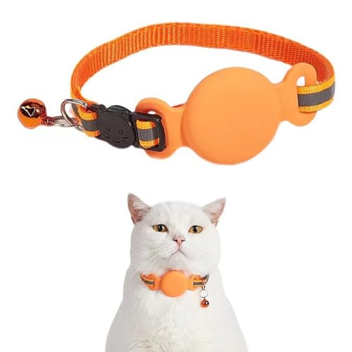 Wasserdichtes Airtag-Katzenhalsband, Breakaway Cat Airtag Halsband mit reflektierendem & verstellbarem Design, leichtes Kätzchenhalsband für Apple Airtag, versteckte GPS-Tracker-Halterung für Katzen, von DWENGWUN