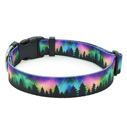 DWOOFG Hübsches Hundehalsband für einen Jungen, robust, langlebig, mit Schnalle, Aurora-Muster, für kleine, mittelgroße und große Hunde, verstellbares Haustierhalsband DWOOFG Hübsches Hundehalsband für einen Jungen, robust, langlebig, mit Schnalle, Aurora-Muster, für kleine, mittelgroße und große Hunde, verstellbares Haustierhalsband von DWOOFG
