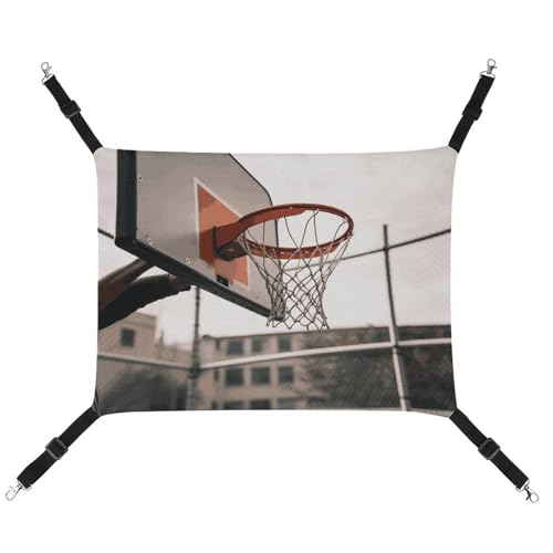 DWTJKMS Basketball-Shot-Katzen-Hängematte, weiche Schlaf-Hängematten, verstellbare Haustier-Hängematte, ganzjähriger Gebrauch für Katzen, Frettchen, Welpen, Kaninchen, Kleintiere (klassisch) von DWTJKMS