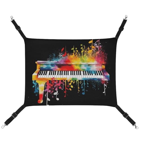 DWTJKMS Bunte Hängematte für Katzen, Klaviertastatur, Musiknoten, weich, verstellbar, Haustier-Hängematte, ganzjährig, für Katzen, Frettchen, Welpen, Kaninchen, Kleintiere (klassisch) von DWTJKMS
