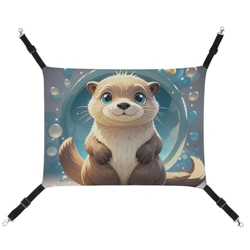 DWTJKMS Cartoon Cute Otter Cat Hammock Soft Sleeping Hammocks Adjustable Pet Hammock All Season Use for Cats, Frettchen, Puppy, Rabbits, Small Animals (Classic) von DWTJKMS