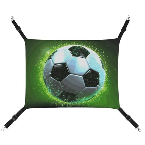 DWTJKMS Coole Fußball-Katzen-Hängematte, weich, verstellbar, Haustier-Hängematte, ganzjährig, für Katzen, Frettchen, Welpen, Kaninchen, Kleintiere (klassisch) von DWTJKMS
