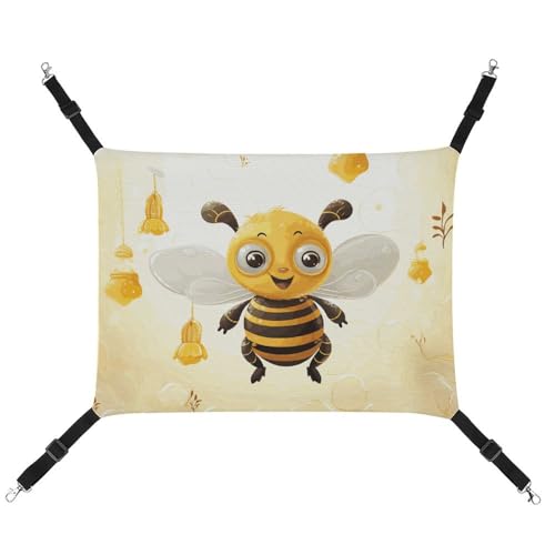 DWTJKMS Cute Bees Honey Cat Hammock Soft Sleeping Hammocks Adjustable Pet Hammock All Season Use for Cats, Frettchen, Puppy, Rabbits, Small Animals (Classic) von DWTJKMS